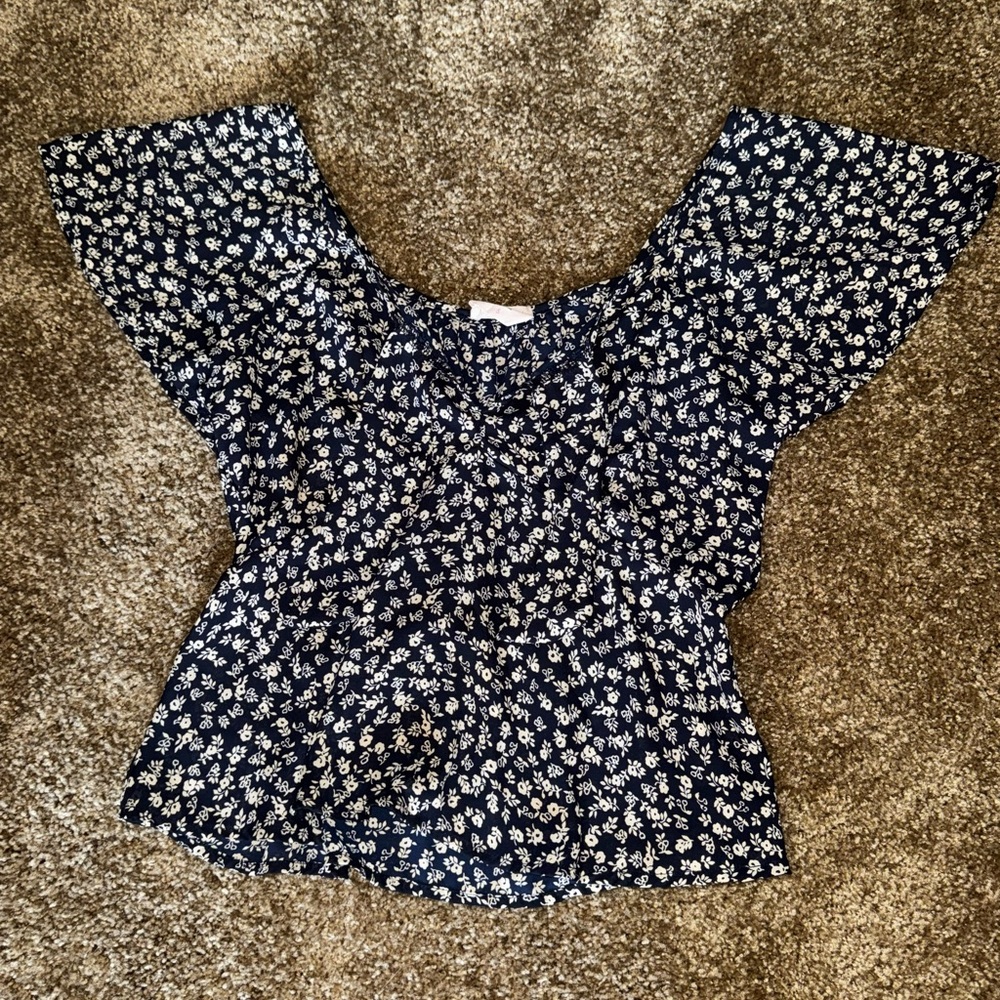 Floral Navy Women's Top